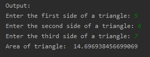 To determine Area of triangle if three sides are given SkillPundit