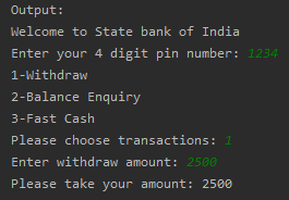 SkillPundit: How to write atm program using if How to write atm program using if SkillPundit
