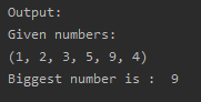 SkillPundit: Python Program To Find the Biggest of the given numbers Find the biggest of the given numbers SkillPundit