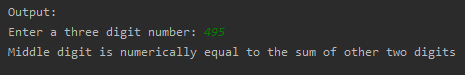 To Check Middle digit of given 3 digit number is Equal to the Sum of Other Two digits or Not SkillPundit