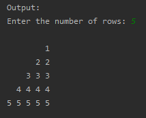 To print number triangle  SkillPundit