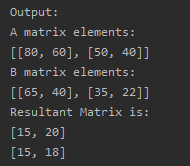 Subtraction of two matrices SkillPundit