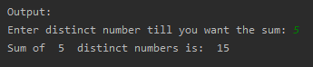 SkillPundit: Python Program To find the Sum of n Distinct numbers To find the Sum of N distinct numbers SkillPundit